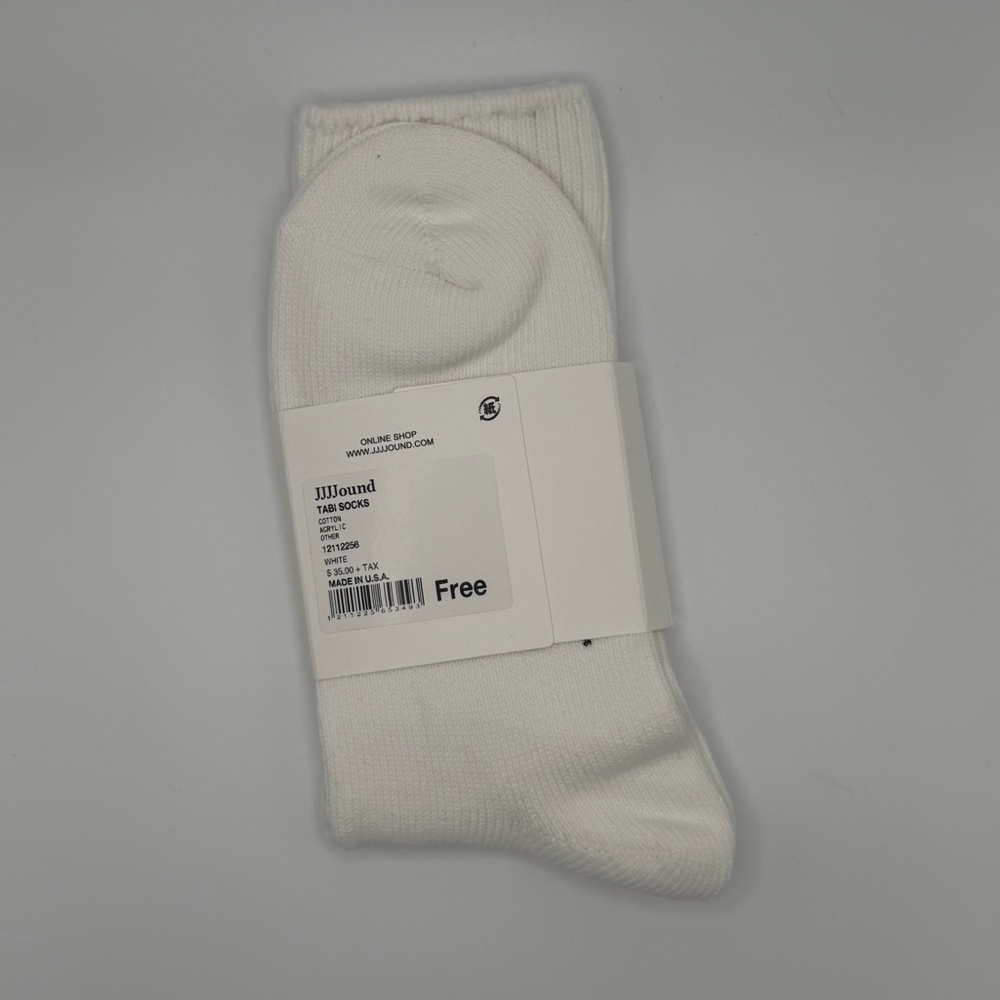 JJJJOUND WHITE TABI SOCKS — NEW WITH TAGS - Picture 2 of 6